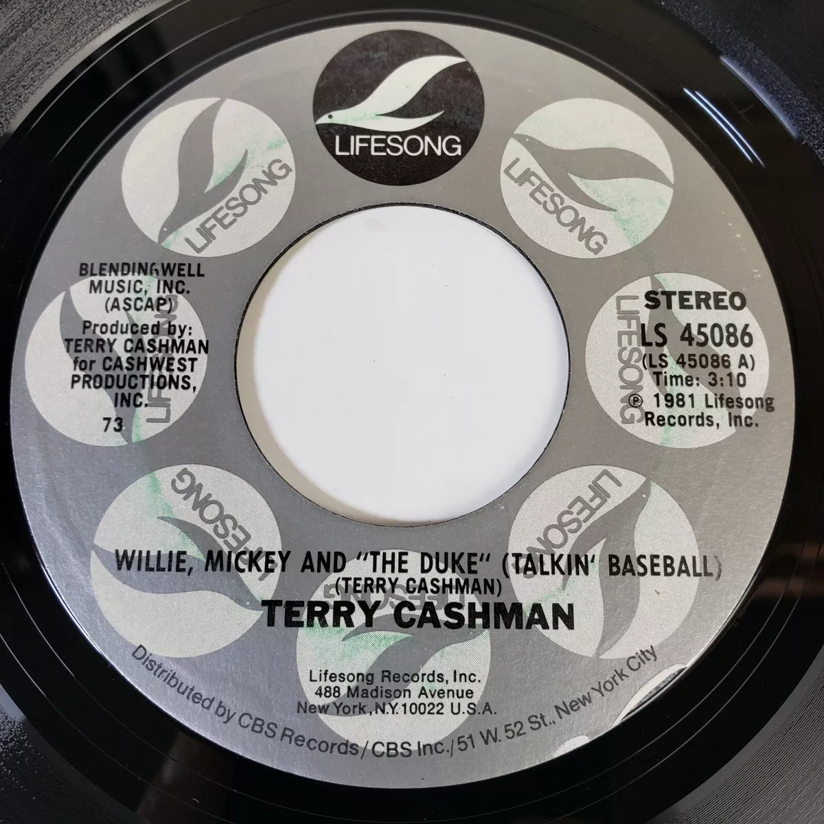 Terry Cashman "Willie Mickey And The Duke (Talkin' Baseball)" 45 Tested  Vg+... | eBay