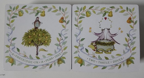 12 Days of Christmas Coaster Set - Cork Bottom - 4x4 in - Picture 3 of 9