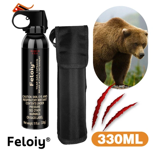 Feloiy Bear Spray Repellent 11oz Personal Defense Protection w/ Holster