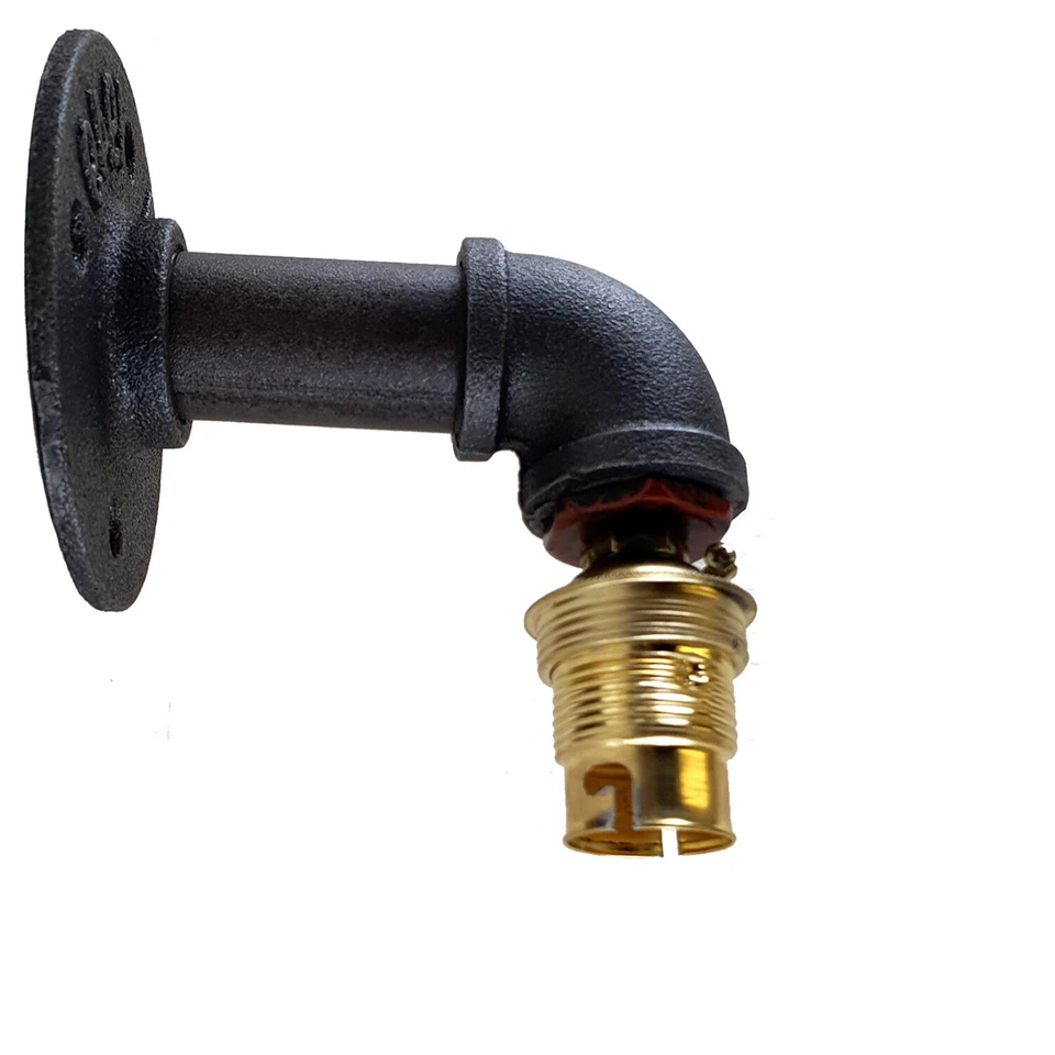 Aplique de pared industrial retro luces de tubo de hierro maleable estilo vintage B22 Foto 2 de 4