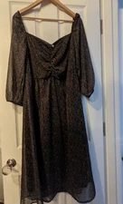 CLAUDIE COLLEZIONI OLIVE LEOPARD PRINT RUCHED MINI DRESS SIZE L *NEW WITH TAGS*