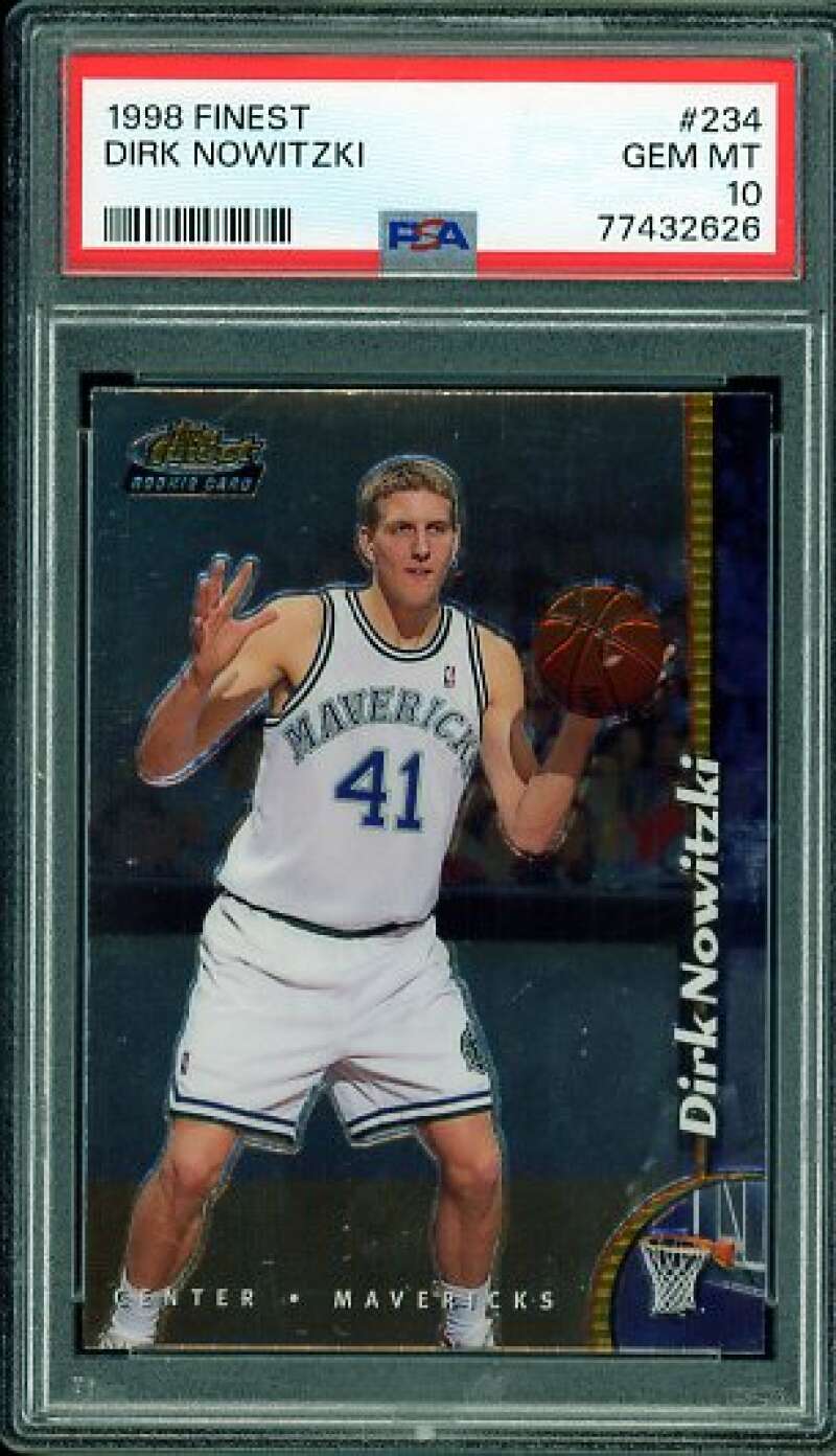 Dirk Nowitzki Rookie Card 1998-99 Finest #234 PSA 10