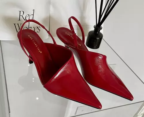 Fashion Women Pumps Pointy Toe Patent Faux Leather Kitten Mid Heels Sandals - Picture 17 of 23