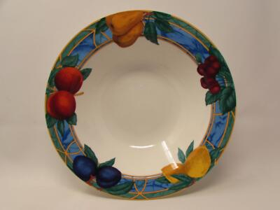 Forbidden Fruit by Victoria & Beale 10'' Round Vegetable Bowl Fruit Borders L82