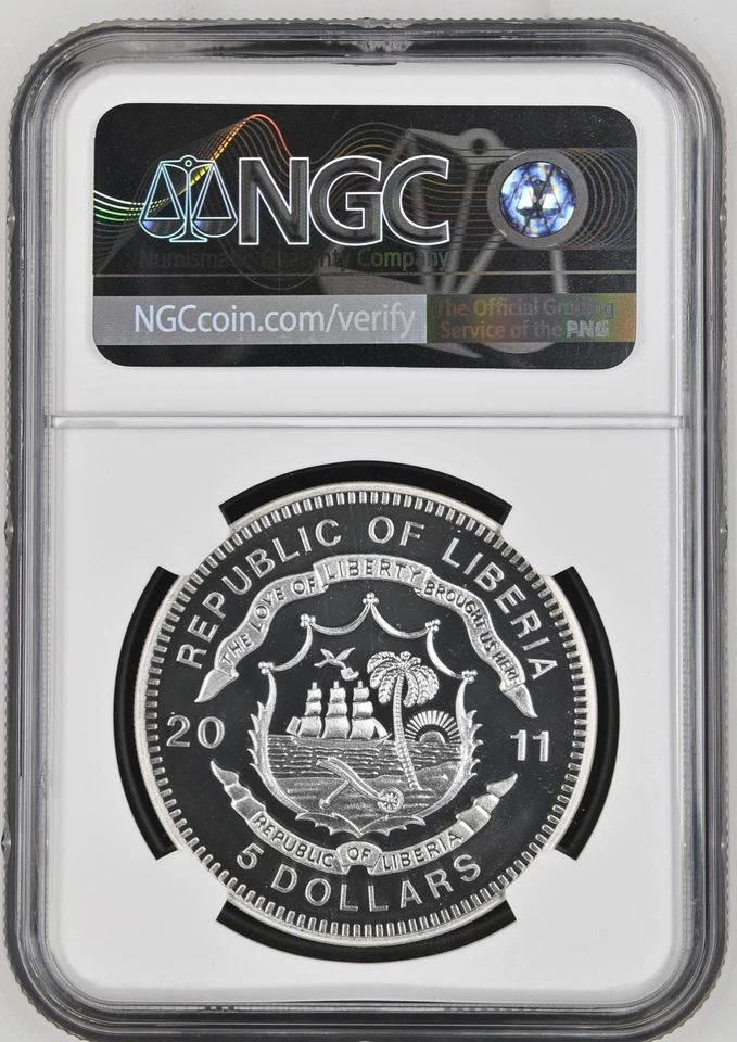 10 DOLLARS 2011 LIBERIA GRAND KREMLIN PALACE SILVER PROOF NGC PF70 - Image 2 of 4