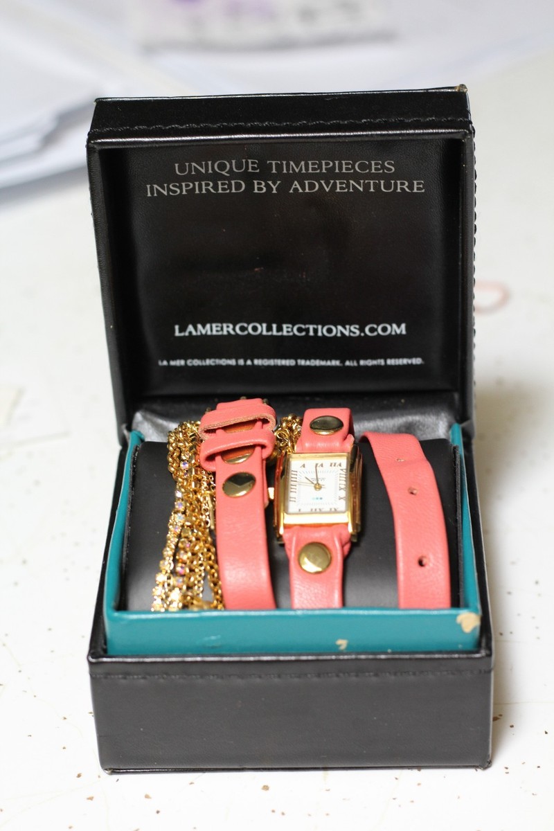 La Mer WATCH Coral Gold TOKYO Crystal Chain wrap bangles  display picture 1