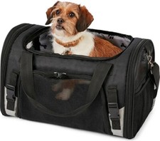 Mobile Dog Gear Pet Carrier Plus 17"H Black Foldable Detachable Meal Mat Durable