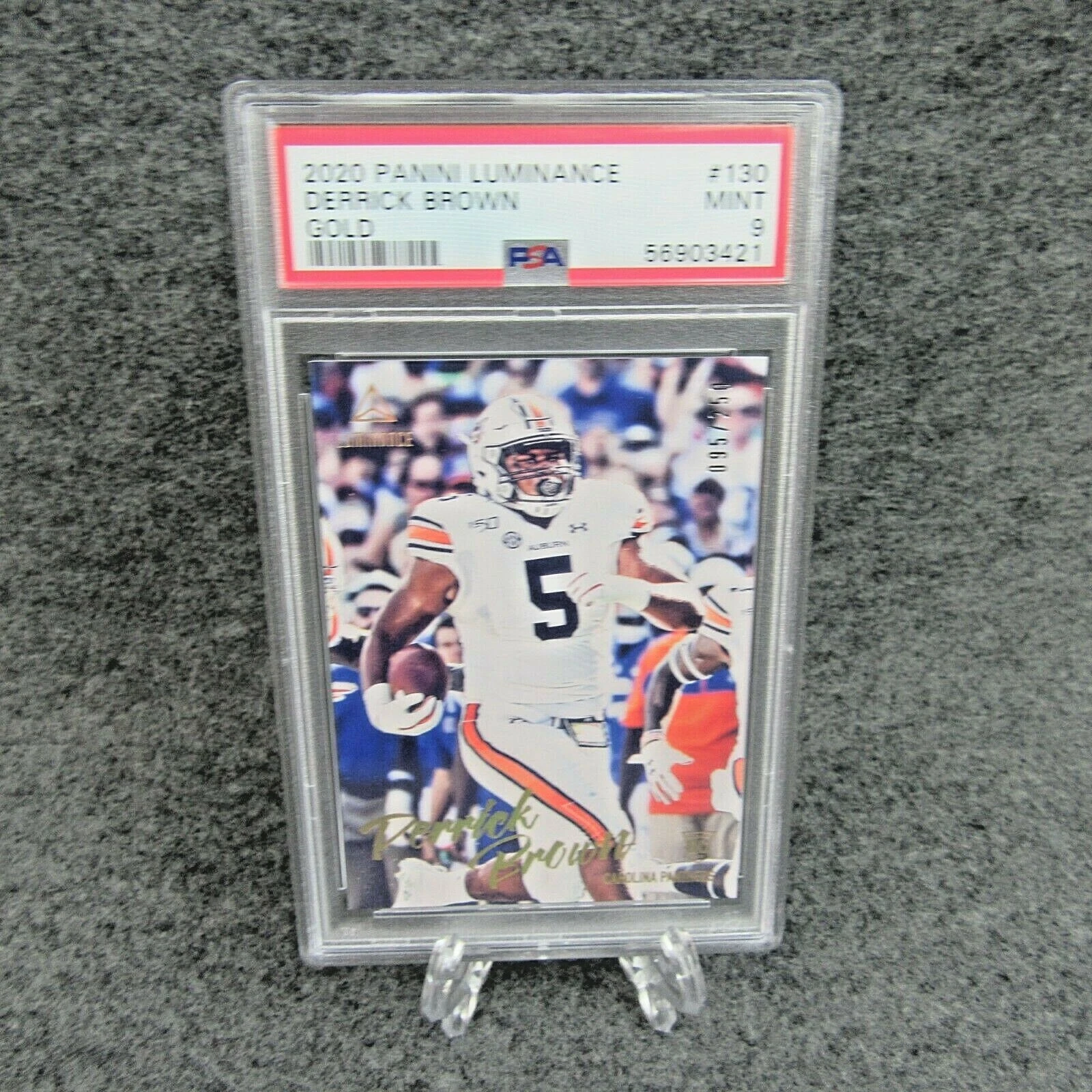 Derrick Brown Panini Luminance #130 Gold