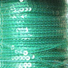 Sequin Stitched Trim 4mm ~ Fresh Green Transparent See-Thru ~ Made in USA