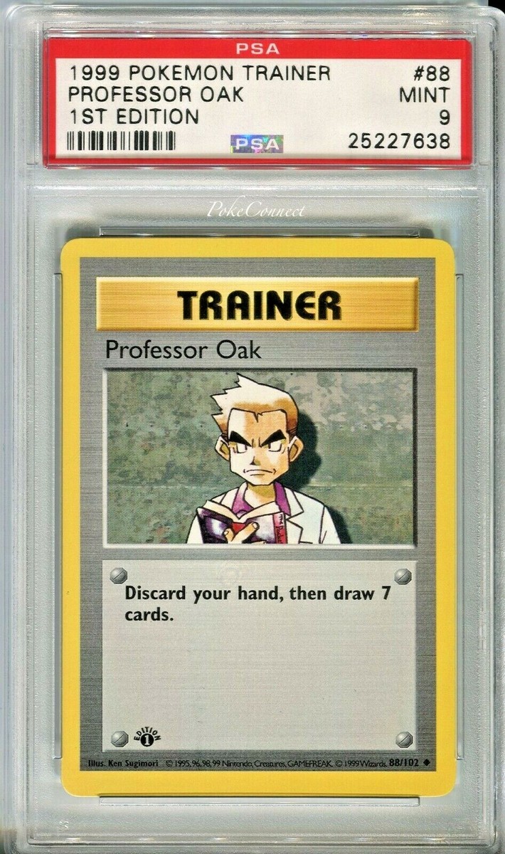 PSA 9 MINT Pokemon PROFESSOR OAK Base Set 1st Edition 88/102 | eBay