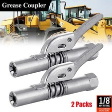2PC 12000PSI Grease Gun Coupler Quick Release Lock Oil Injection Nozzle 1/8&rdquo; NPT