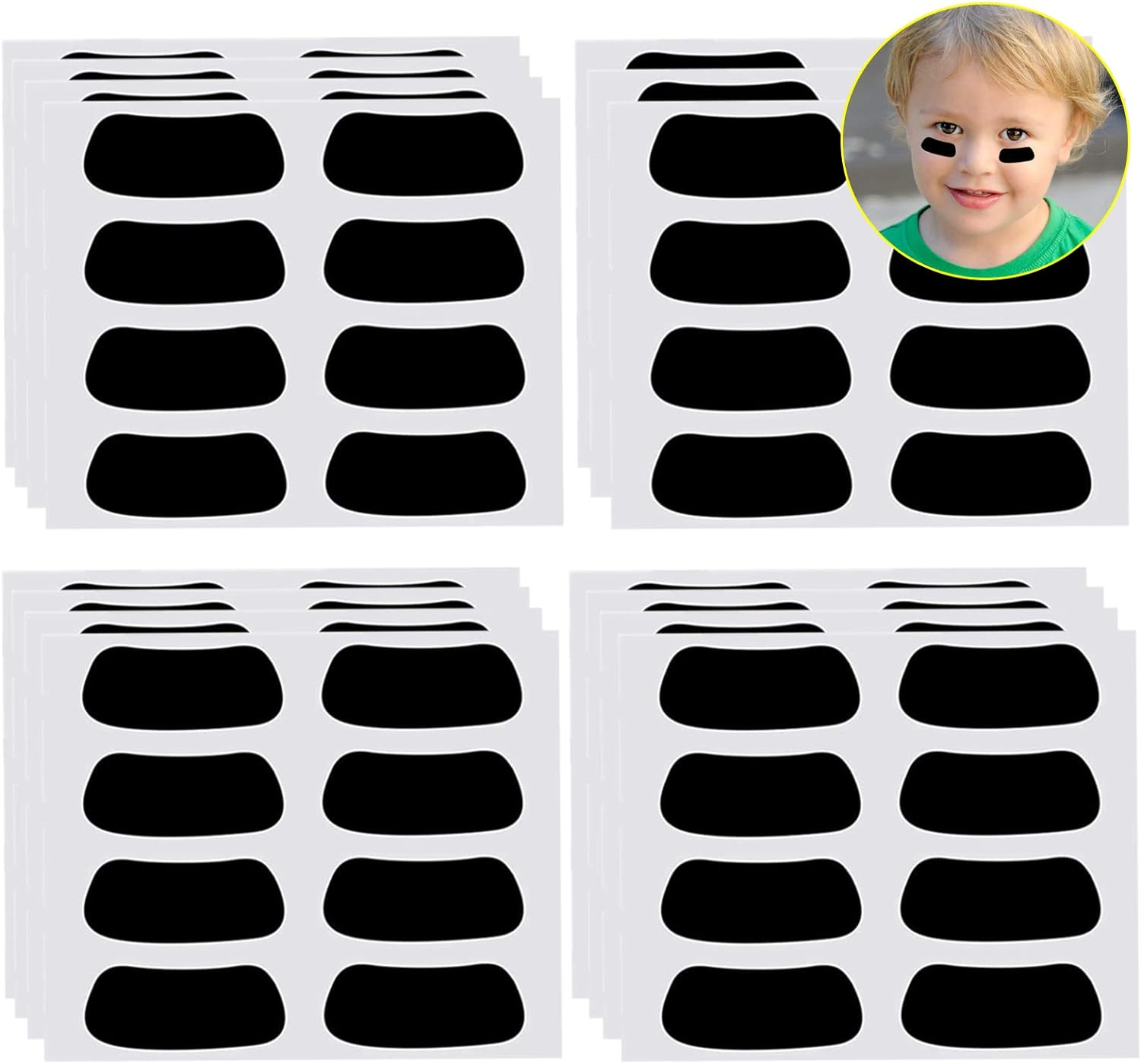 60 Pairs Eye Black Stickers for Kids Customizable Sports Face Eyeblack Sticker f