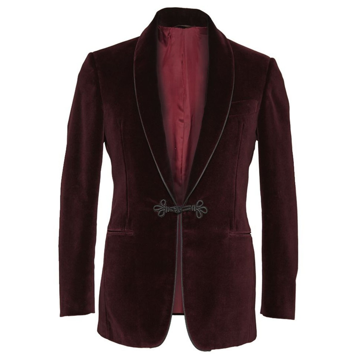 Men Burgundy Smoking Jacket Elegant Wedding Groom Designer Party
