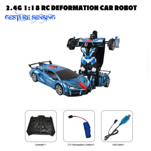 2.4G long range control 1:18 gesture sensing RC deformation car robot boy toys - Picture 8 of 10
