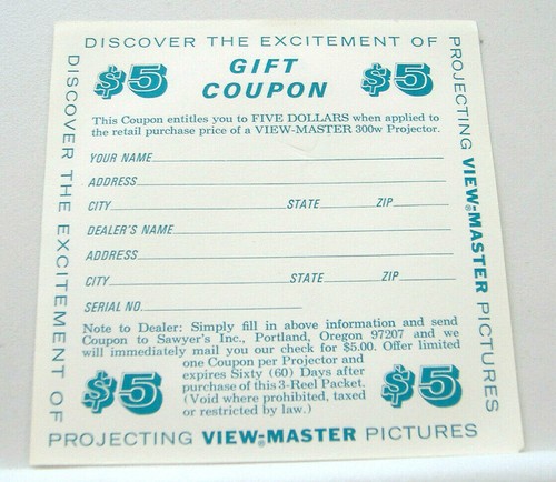 VINTAGE VIEW-MASTER GIFT COUPON - Picture 3 of 4