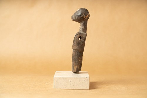 Ancient African Wooden Stone Stone Base Statuette Damaged Monkey Animal - Picture 3 of 9