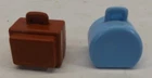 Vintage Fisher Price Little People 2 Piece Lot Luggage Suitcase Blue Brown
