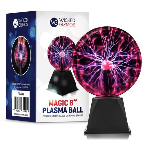 Sfera fulmine sfera luce 8"" DISCO AL PLASMA SUONO TOCCO IN VETRO SENSIBILE  - Foto 1 di 11