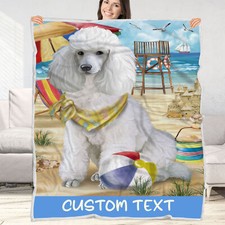 Poodle Dog Blanket Personalized Throw Woven Fleece Sherpa Many Designs NWT