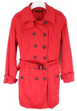 Manteau Femme LARGE Doublé Avec Col Ceinturé Croisé Rouge Trench