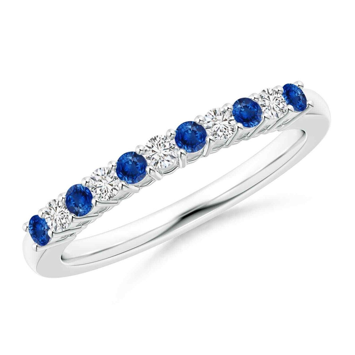 ANGARA Ct Blue Sapphire and Diamond Half Eternity Wedding