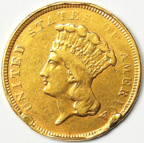 1854-O Three Dollar Indian Gold New Orleans Coin $3 - XF Details - Rare Date!