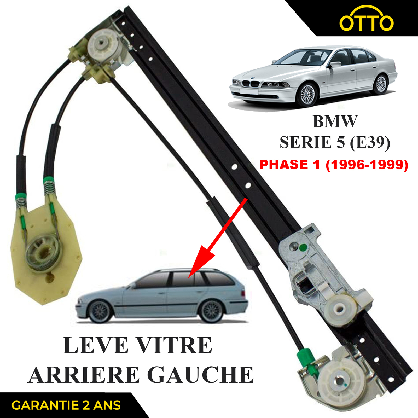 Fensterheber Knopf Hinten Links FüR Bmw Serie 5 E39 Phase 1-image
