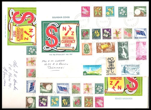 NEW ZEALAND 1967 DECIMAL CURRENCY FDC TRIO (U)