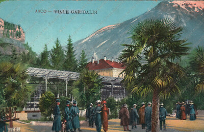 1924 ARCO Viale Garibaldi Trento RARE Cartoon Postcard