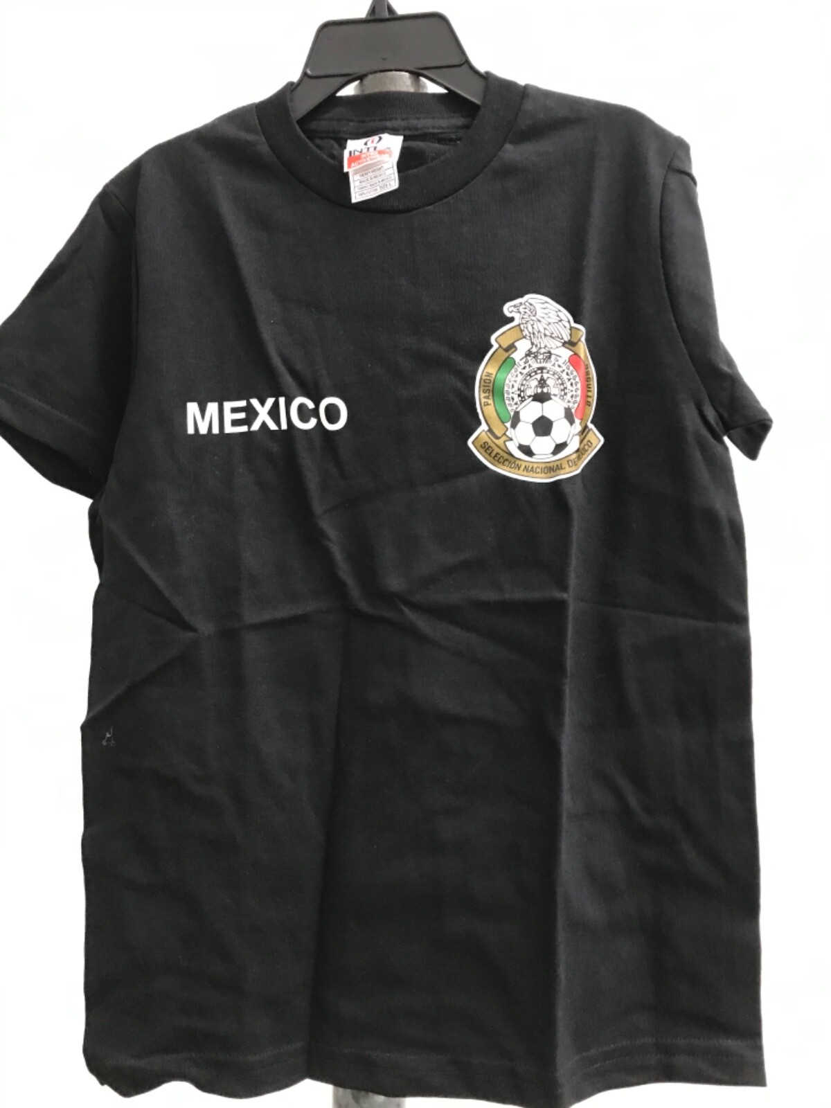 Seleccion Mexicana Playera para Ninos. Size Youth Large. Age 9-10. Black Color.