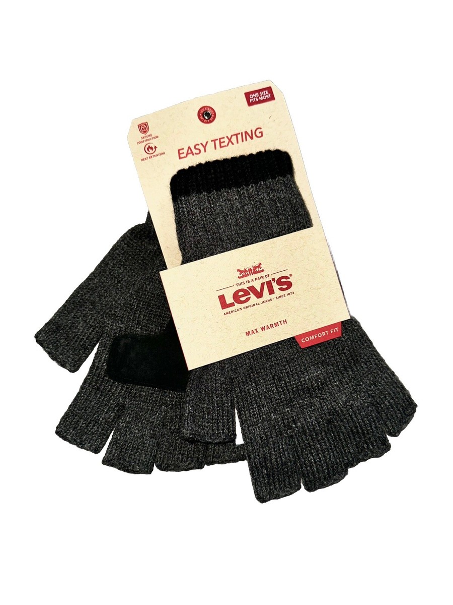 NWT Levi's Max Warmth Comfort Fit Men's Heat Retention Easy Texting Knit  Gloves