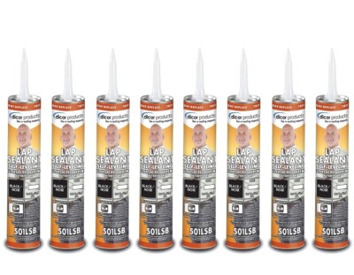 Dicor 501LSB -1 QTY. 8, Self-Leveling Lap Sealant Black, 10.3 OZ