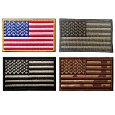 American Flag Embroidered Iron-on / Sew-on Patch - 3x2 inches - American Owned