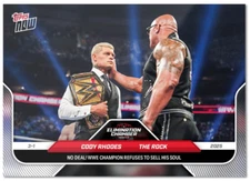 2025 Topps NOW Cody Rhodes/The Rock Card # 26 WWE Elimination Chamber