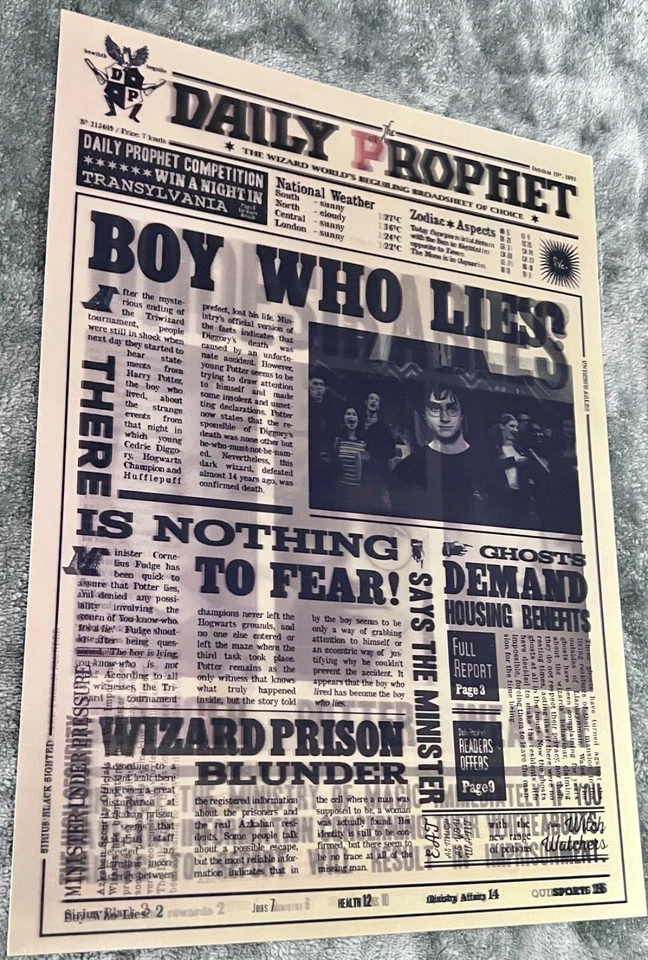 Harry Potter-Daily Prophet-Efecto abatible lenticular 3D - 3 cambios de imágenes, 3 en una Foto 3 de 4
