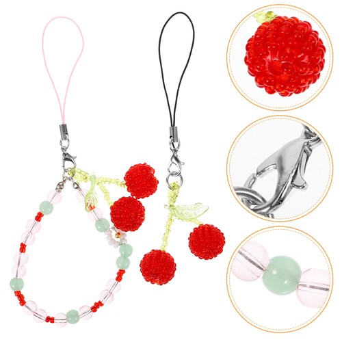 2 Pcs Cherry Handy Lanyard Handy-Armband-Anhänger Exquisites Handy-Lanyard - Zdjęcie 3 z 12