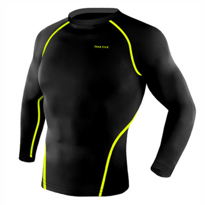 Take Five Mens Skin Tight Compression Base Layer Running Shirt S~2XL Black NT009