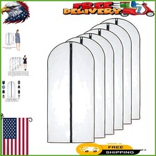 6-Piece Clear Garment Bag Set with Zipper, 40'' x 24'', Keeps Clothes Fresh