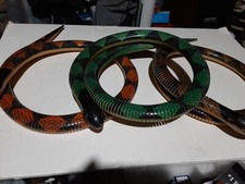 Vintage Wooden Articulated Jointed Snake 59 Lot Of 3