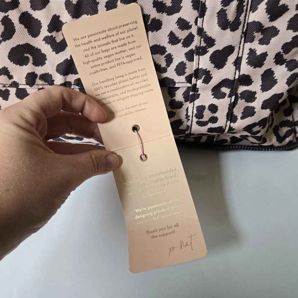 Poppy and Peonies The Pack Up Duffle Pink Cheetah Print Foldable Tote Bag NWT - Image 4 of 4