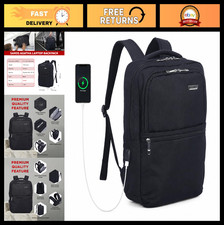 15.6" Laptop Backpack with USB Charging Port, TSA Approved, Water-Resistant Trav