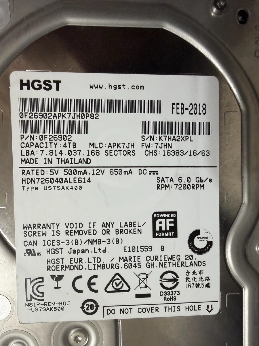 HGST 4 TB SATA III Internal Hard Disk Drives for sale | eBay