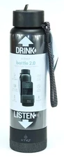 NEW TYLT Hydration Bottle 2.0 24oz for Hot/Cold Flip Straw w Bluetooth Speaker