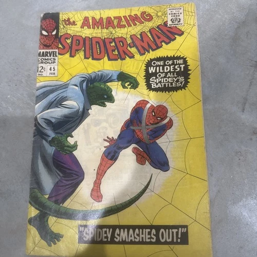 Spider-Man Marvel Comics Spidey Smashes Out Vol. 1 No.45 Feb 1967 Vintage Comic