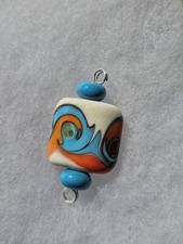 Handmade Beautiful Ocean Sunset 18 MM Lampwork Glass Beads B7 