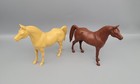 Vintage Hartland Plastic Horse Lot of 2 Hard Plastic Hollow Tan & Brown — photo 1