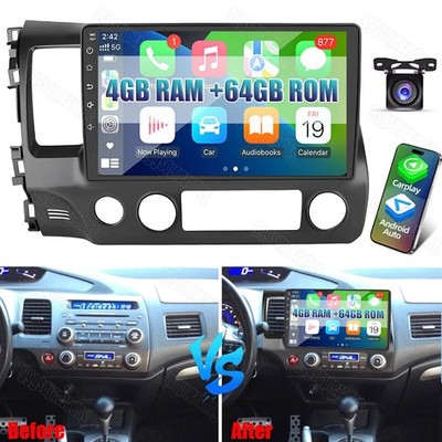 4+64GB Android 15 Car Stereo Radio For Honda Civic 2006-2011 GPS Apple Carplay