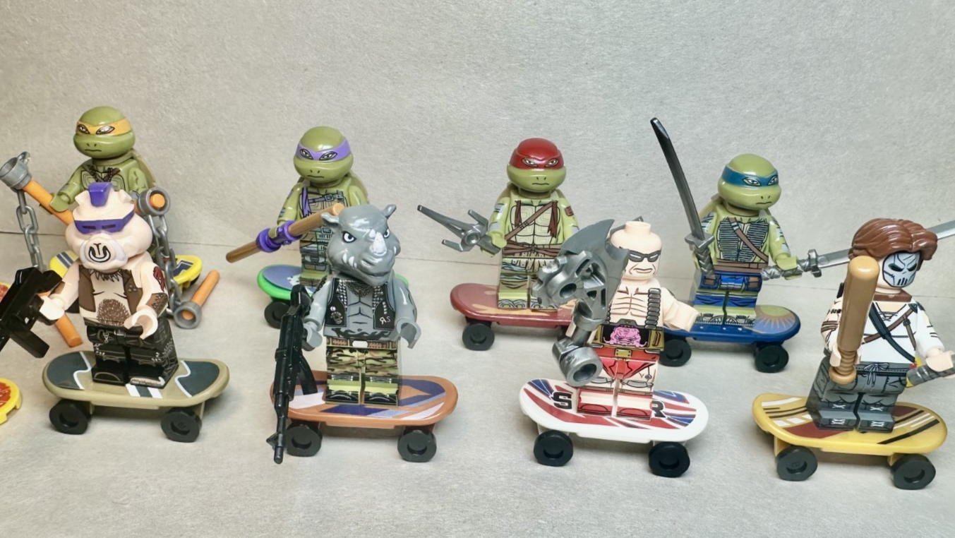 Custom Lego Teenage Mutant Ninja Turtles Movie Minifigures 8 Pack