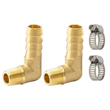 90 Degree Elbow Barb Fittings 3/8" Barb x 1/8" NPT Male Elbow Adapter with 2