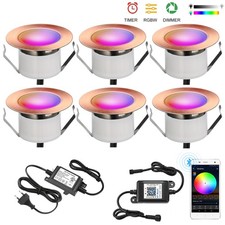 6pcs Bluetooth LED RGBW Boden Einbaustrahler Einbauleuchte Terrasse Außen Lampe